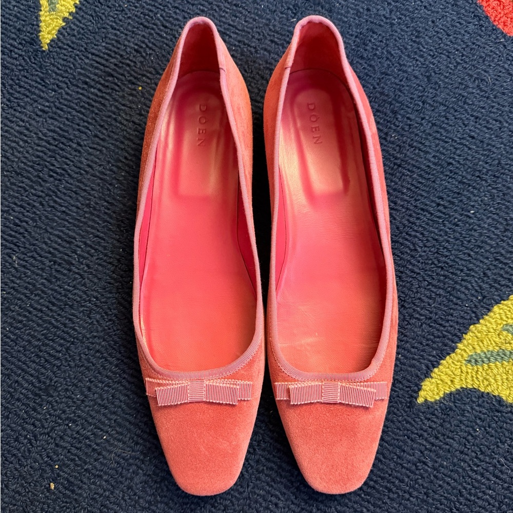 Doen Odette Ballet Flat in Dusty Pink - Picture 2 of 10